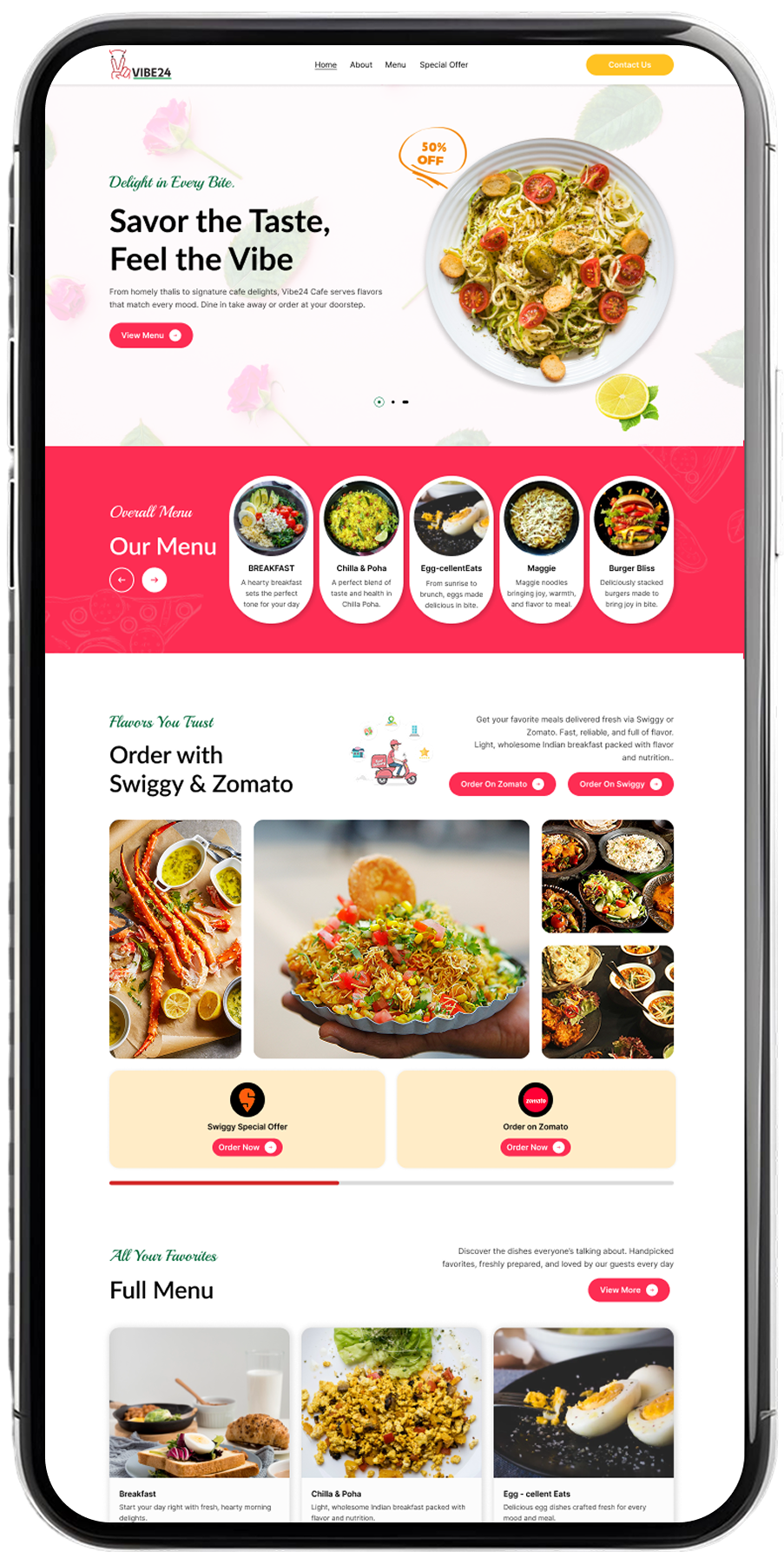 Mobile app interface